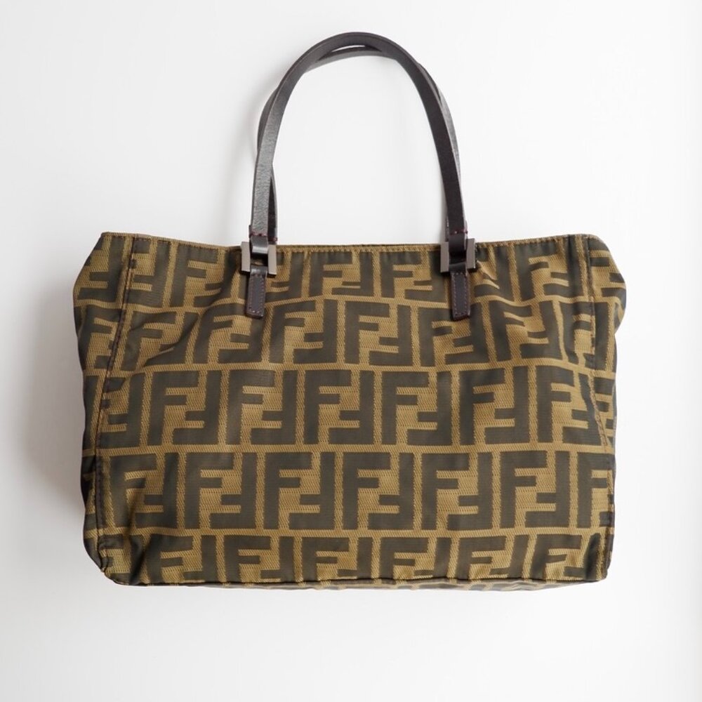Authentic Preowned Vintage Fendi Brown Zucca Canvas Handbag